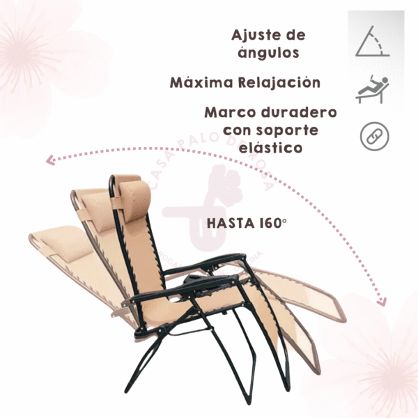 Silla Gravedad Cero Beige - Image 6
