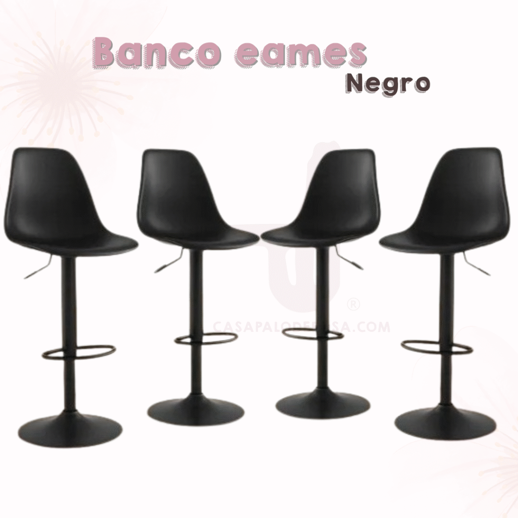 Banco Eames Negro pack 4 pzas.