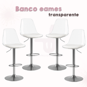 Banco Eames Transparente Pack 4 pzas.