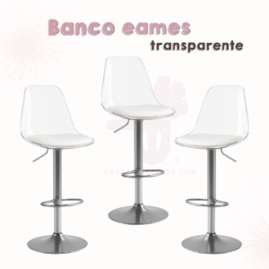 Banco Eames Transparente Pack 3pzas.