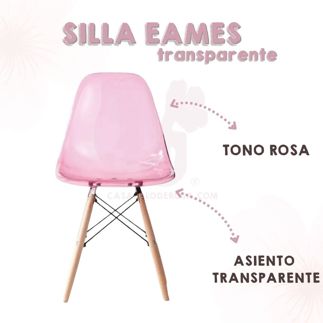 Silla Eames Transparente Rosa