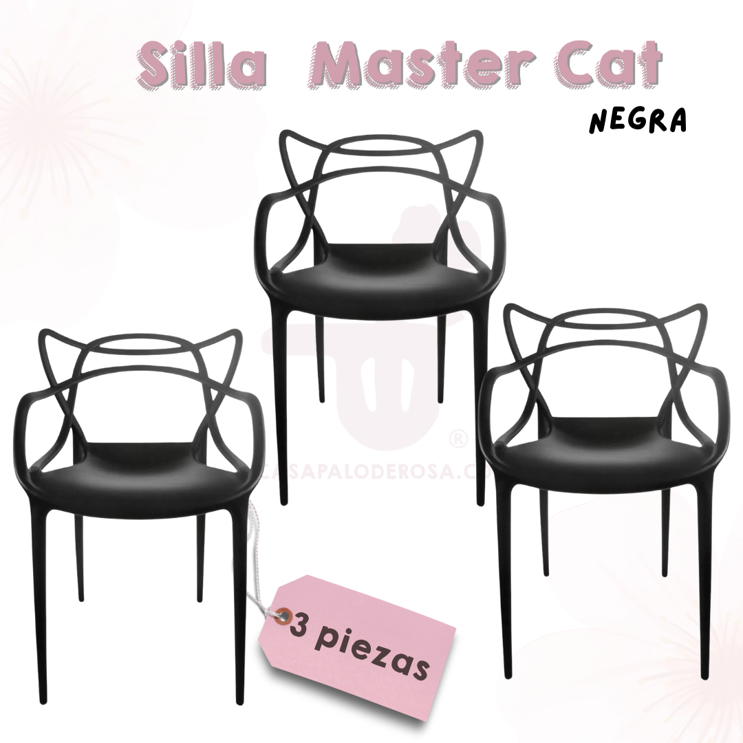 Silla Master Cat negra 3 piezas