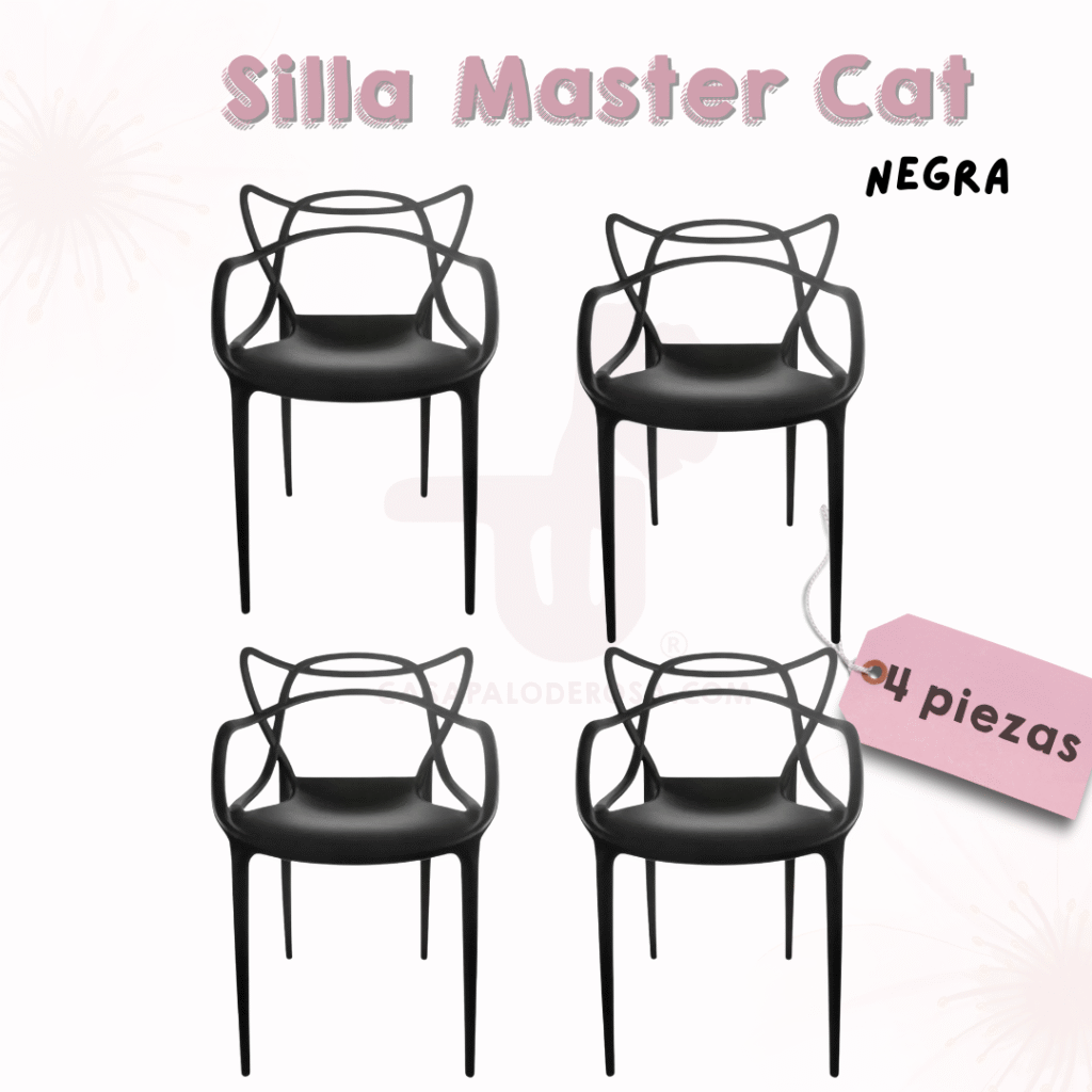 Silla Master Cat negra 4 piezas