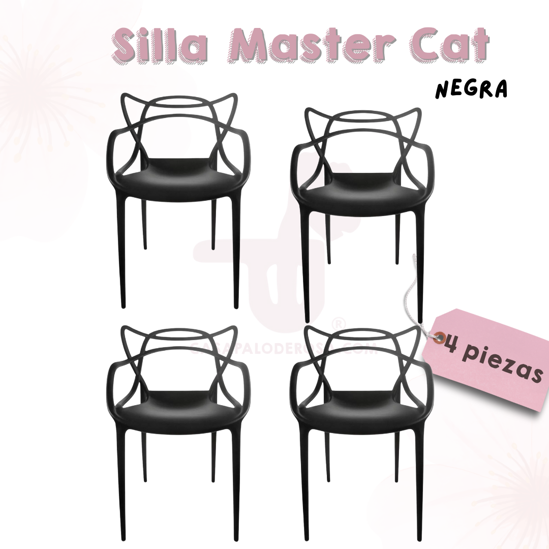 Silla Master Cat negra 4 piezas