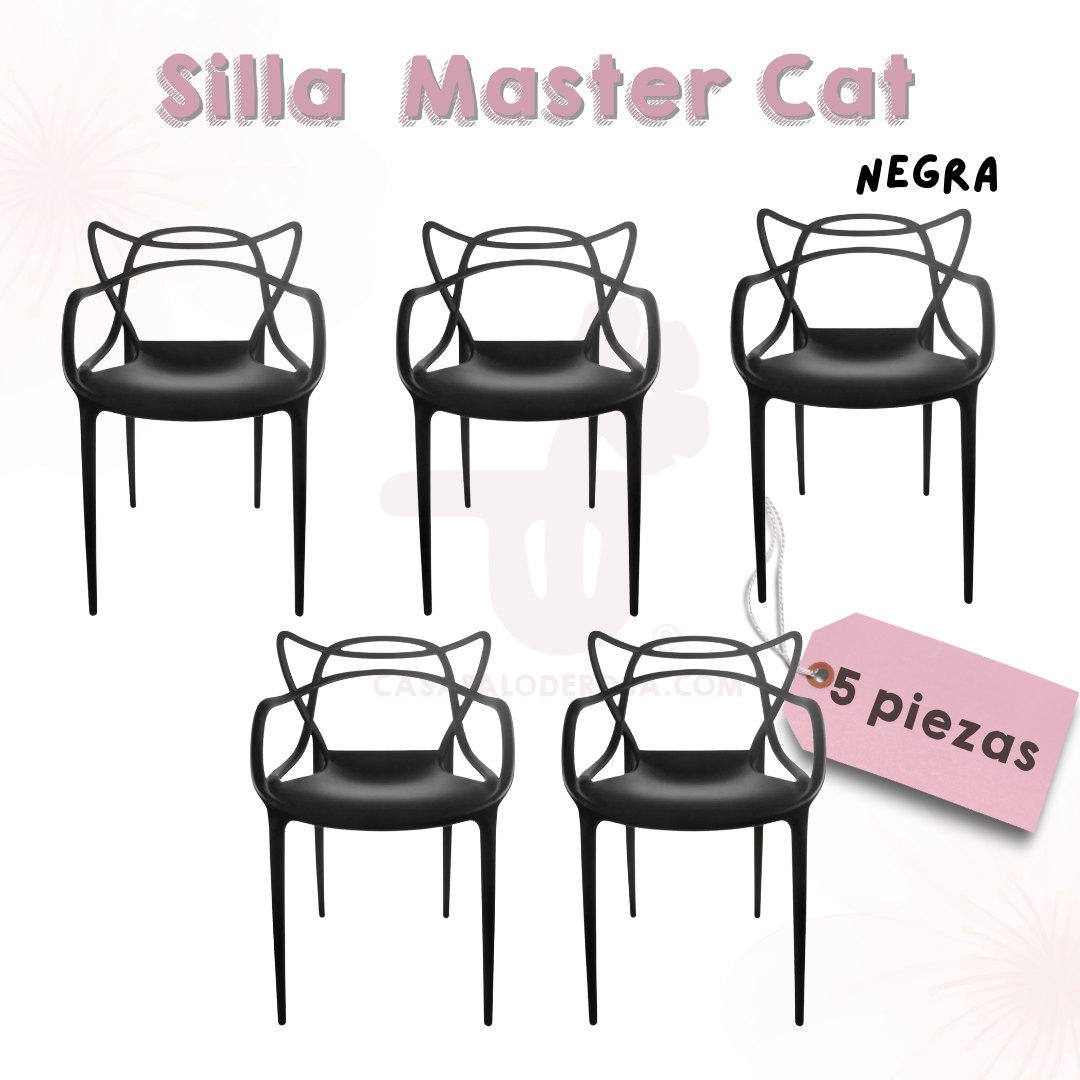 Silla Master Cat negra 5 piezas