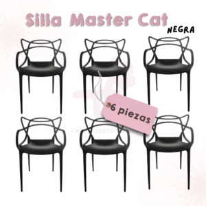 Silla Master Cat negra 6 piezas