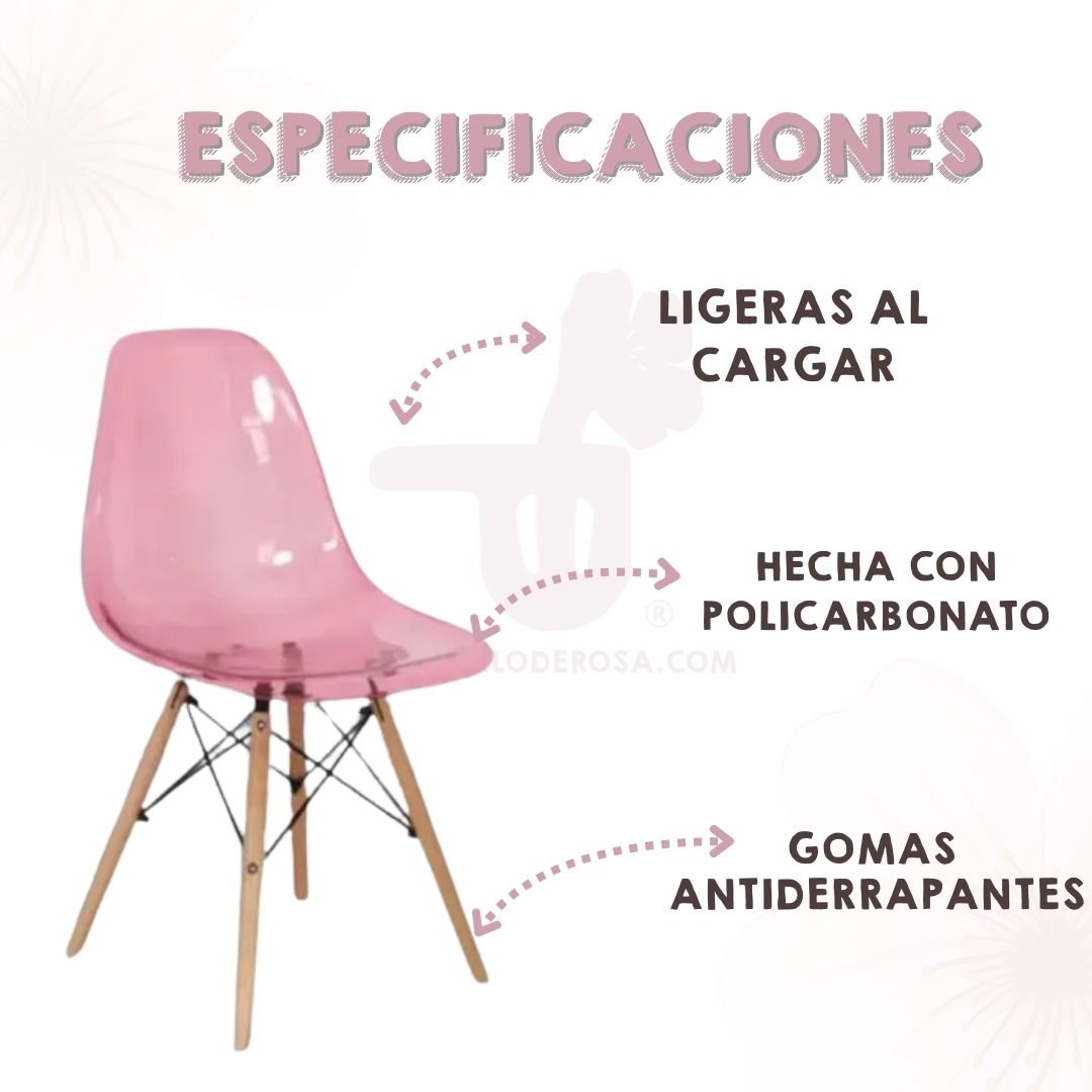 Silla Eames Transparente Rosa - Image 2