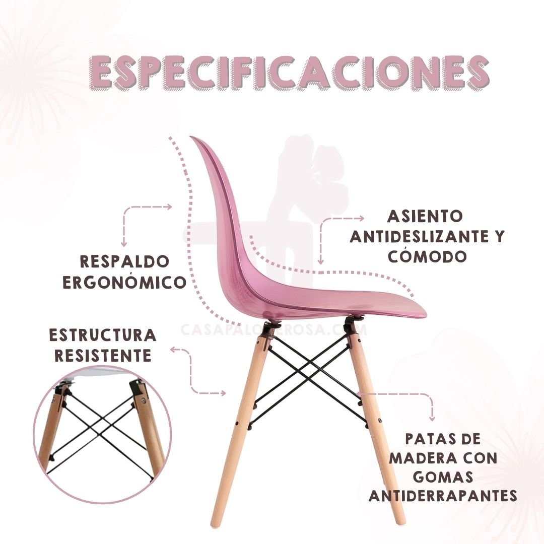 Silla Eames Transparente Rosa - Image 3