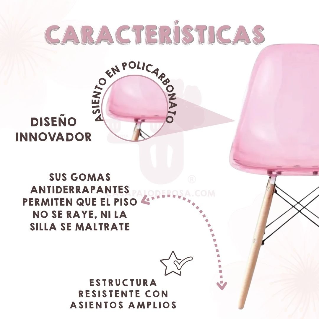 Silla Eames Transparente Rosa - Image 4