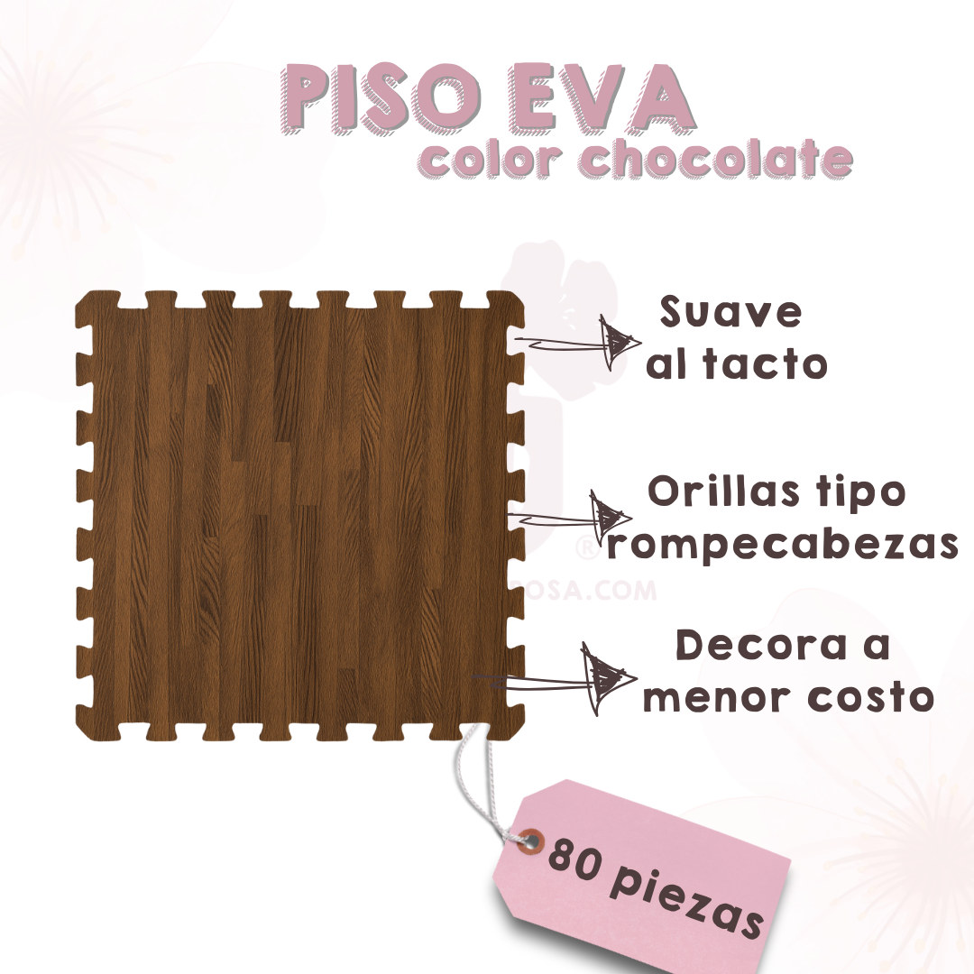 PISO EVA chocolate 80 pzas