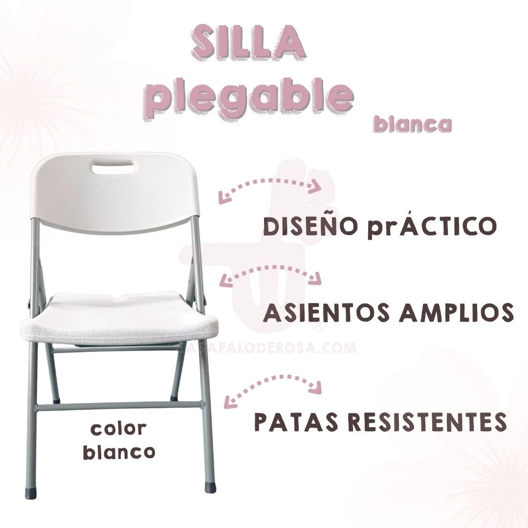 Silla plegable blanca - Image 9