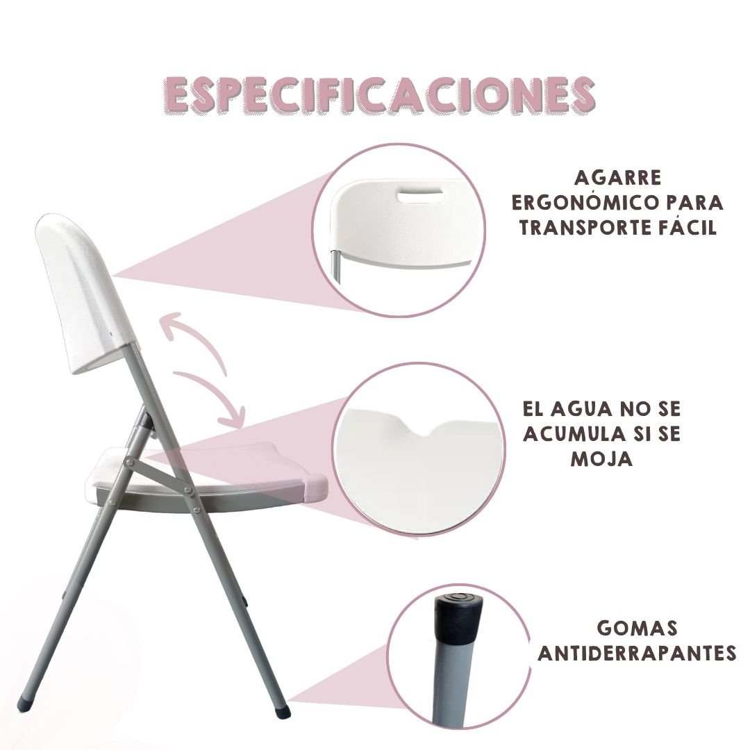 Silla plegable blanca - Image 2